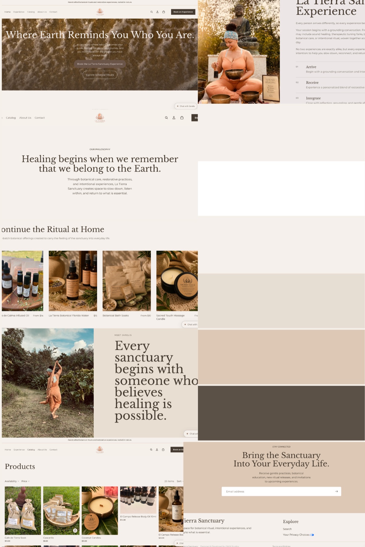 La Tierra Sanctuary Shopify experience